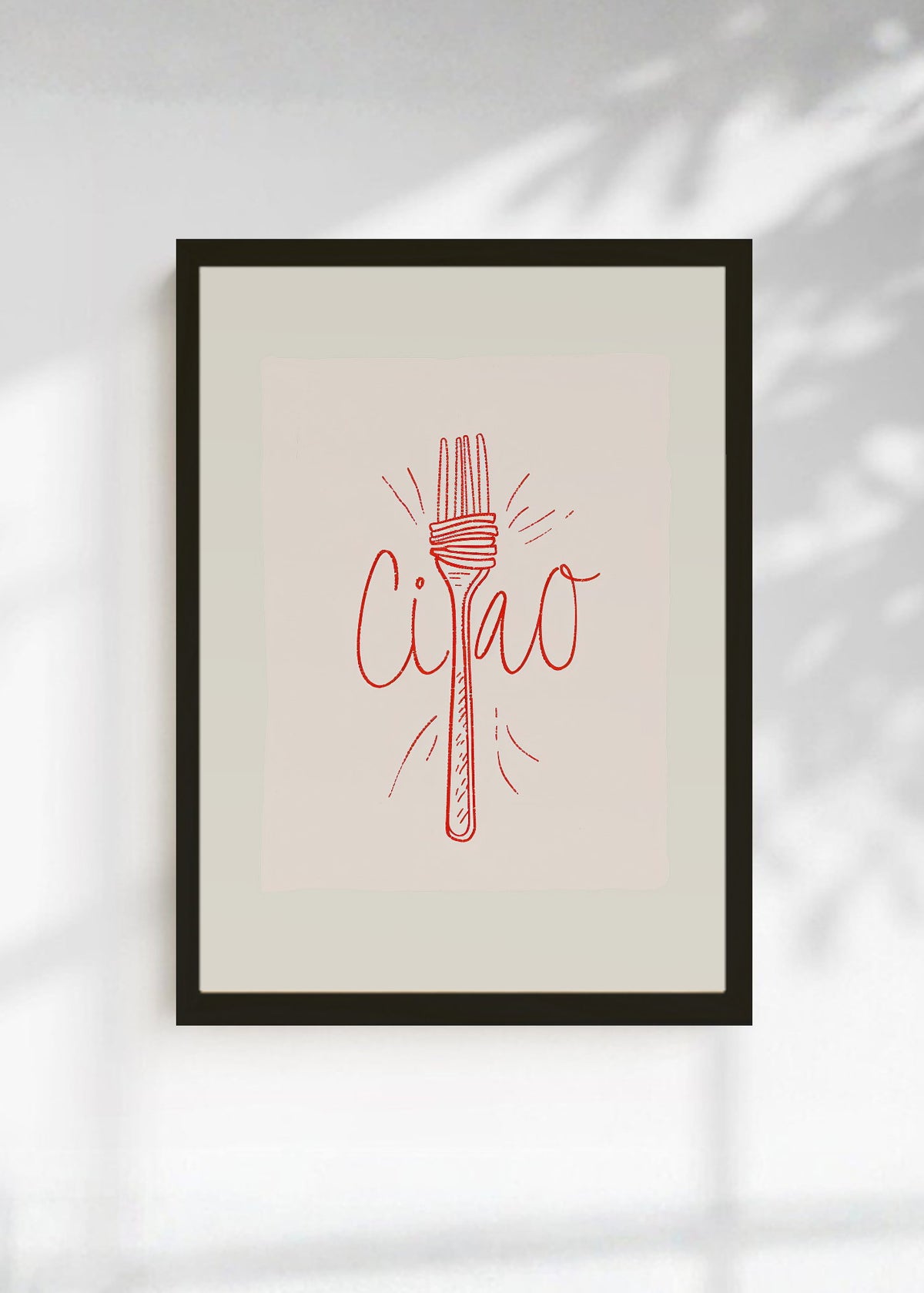 Cuadro Decorativo Trendy, Ciao Pasta Tenedor Crema