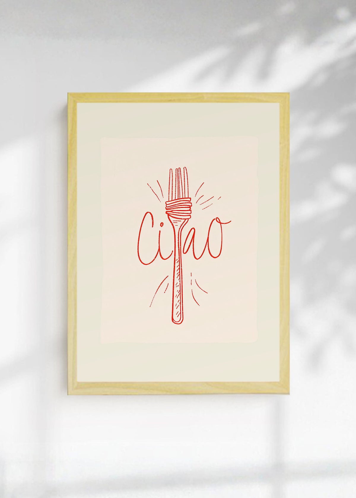 Cuadro Decorativo Trendy, Ciao Pasta Tenedor Crema