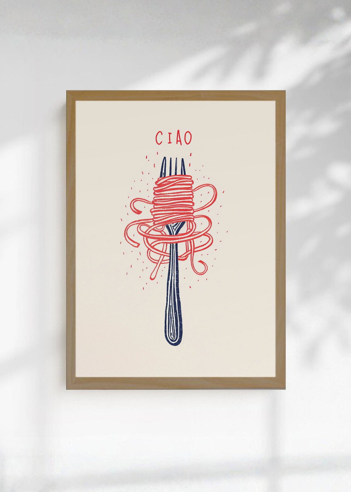 Cuadro Decorativo Trendy, Ciao Pasta Tenedor Rosa