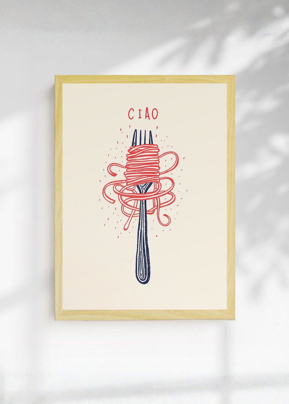 Cuadro Decorativo Trendy, Ciao Pasta Tenedor Rosa