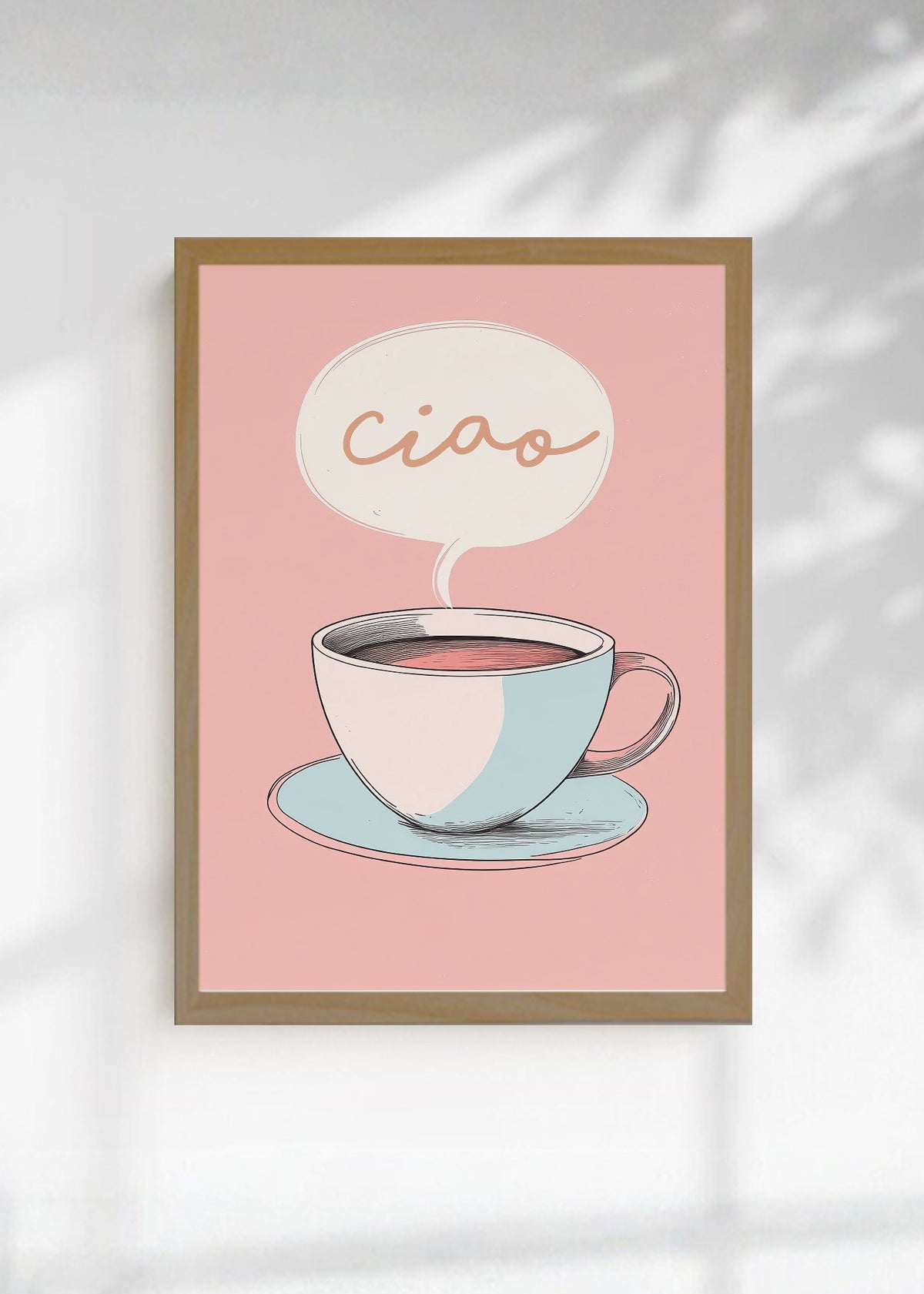 Cuadro Decorativo Trendy, Ciao Taza Café Rosa