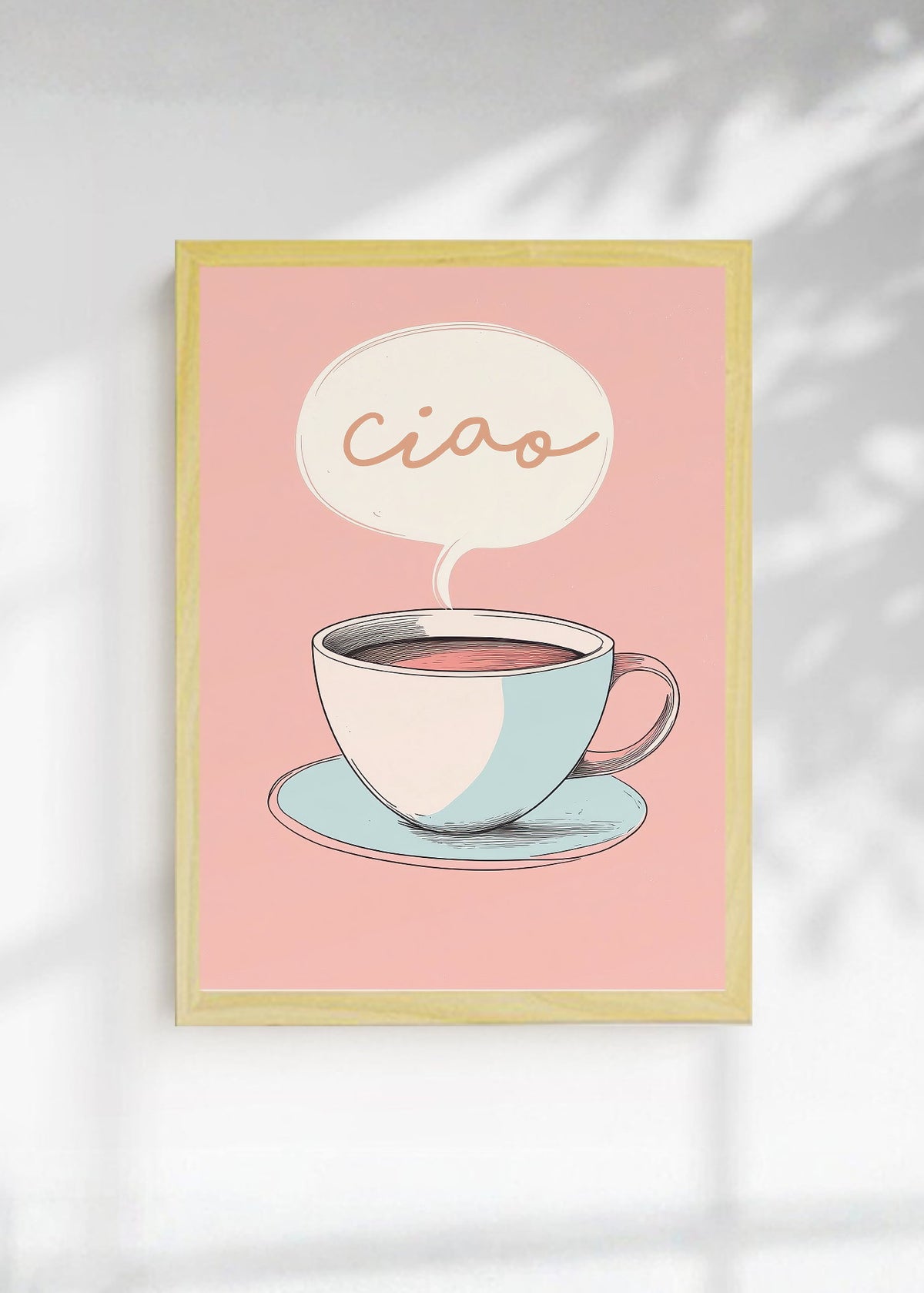 Cuadro Decorativo Trendy, Ciao Taza Café Rosa