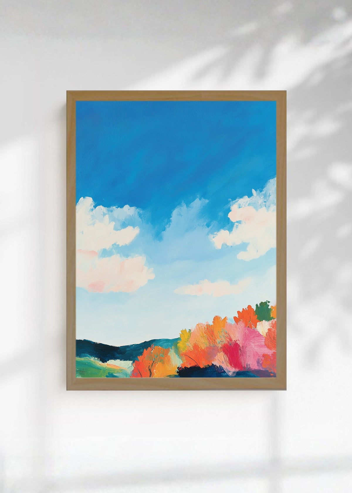 Cuadro Decorativo Trendy, Cielo Nubes Campo Multicolor