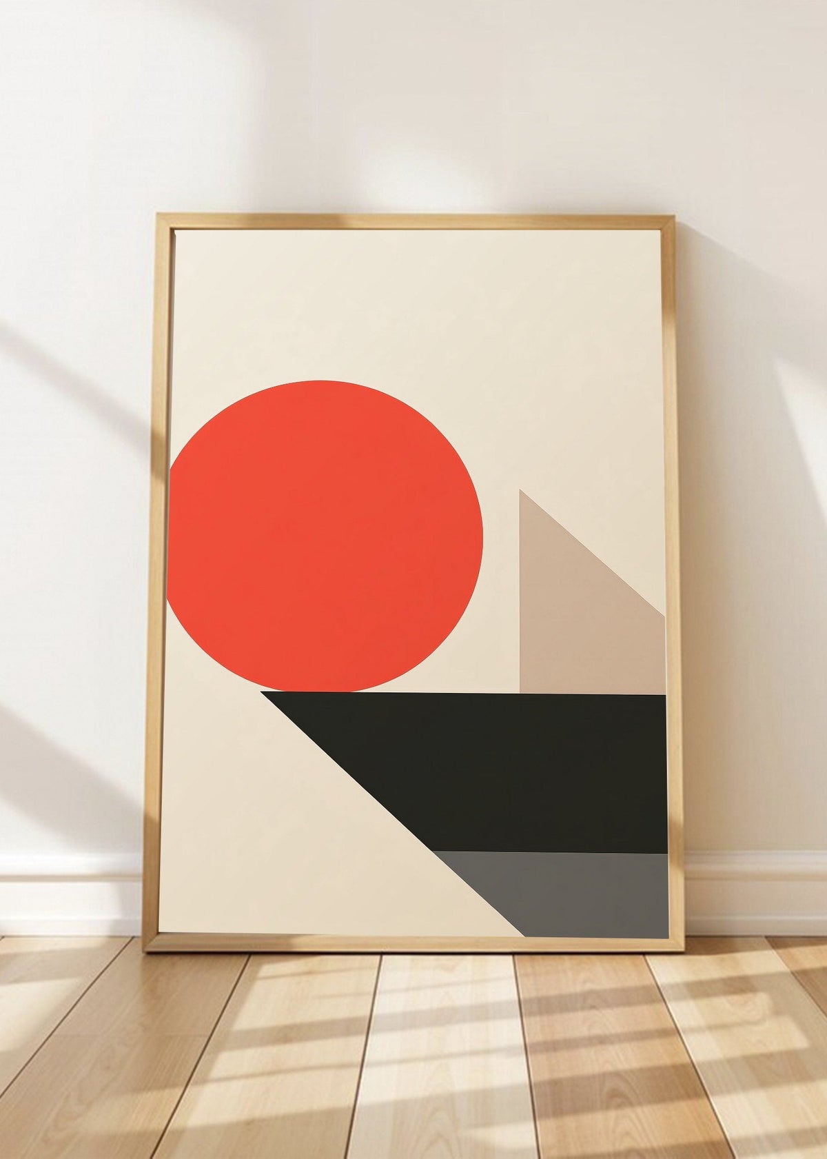 Cuadro Decorativo Trendy, Circulo Rojo Geométrico Gris