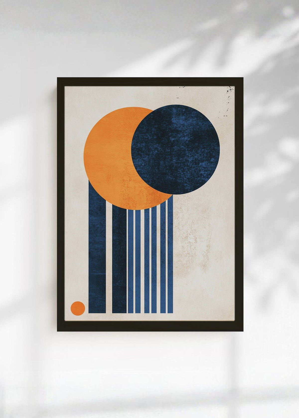 Cuadro Decorativo Trendy, Circulos Naranja Azul Rayas