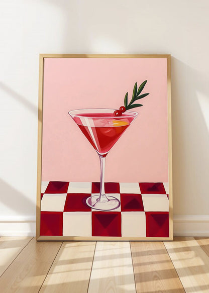 Cuadro Decorativo Trendy, Coctel Cosmopolitan Damero