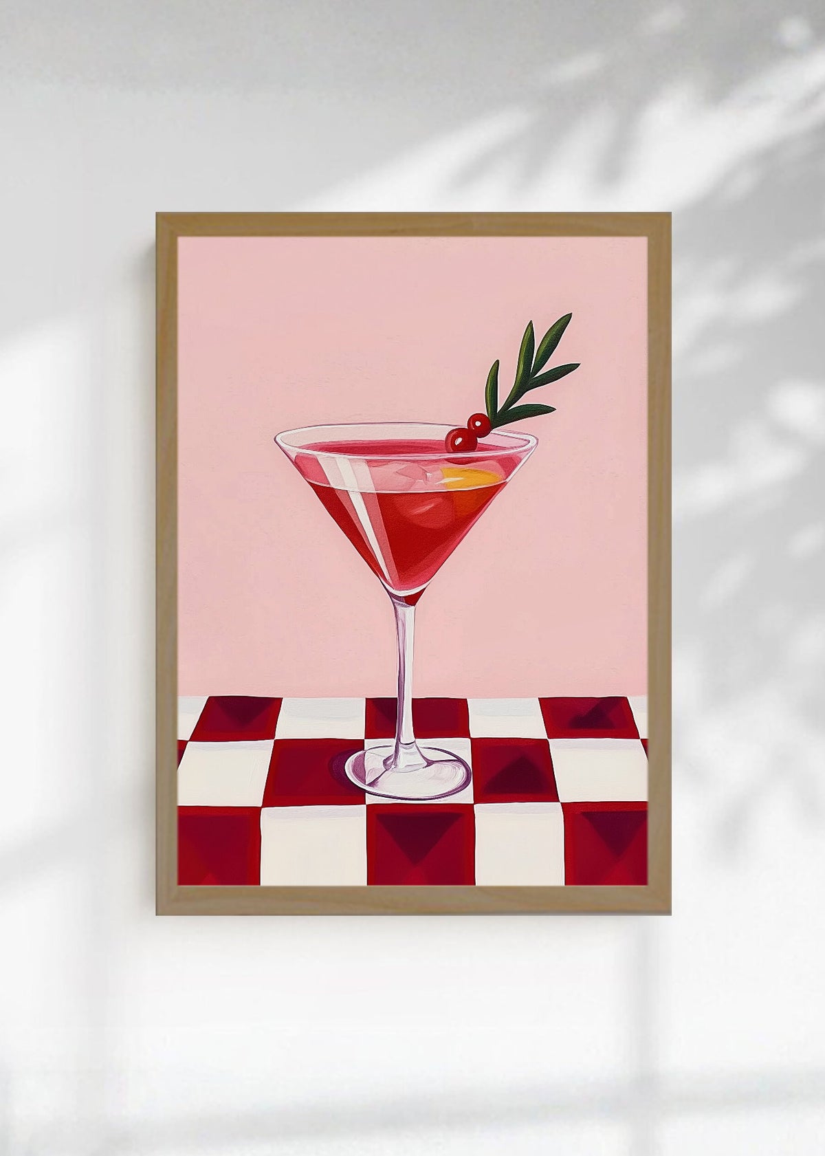 Cuadro Decorativo Trendy, Coctel Cosmopolitan Damero