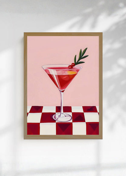 Cuadro Decorativo Trendy, Coctel Cosmopolitan Damero