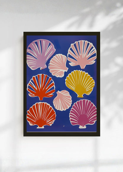 Cuadro Decorativo Trendy, Conchas Marinas Azul Violeta