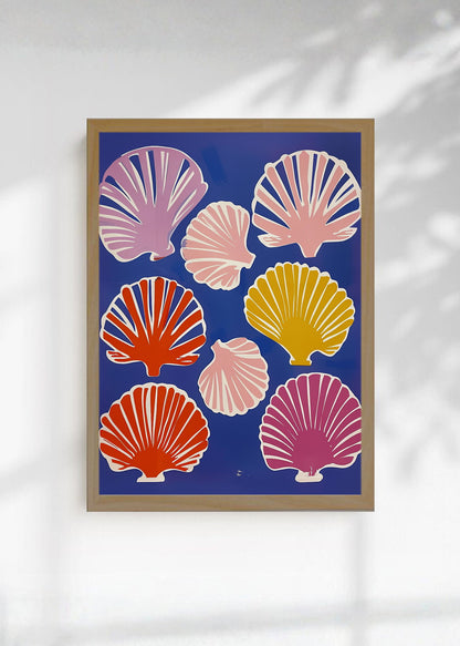 Cuadro Decorativo Trendy, Conchas Marinas Azul Violeta
