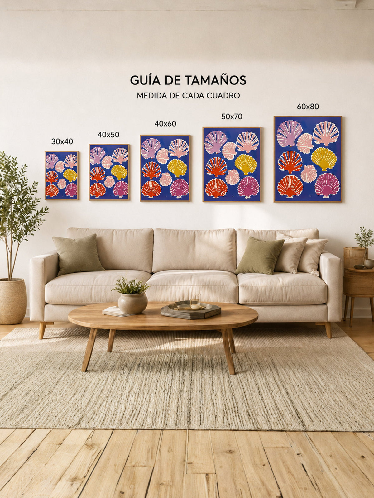Cuadro Decorativo Trendy, Conchas Marinas Azul Violeta