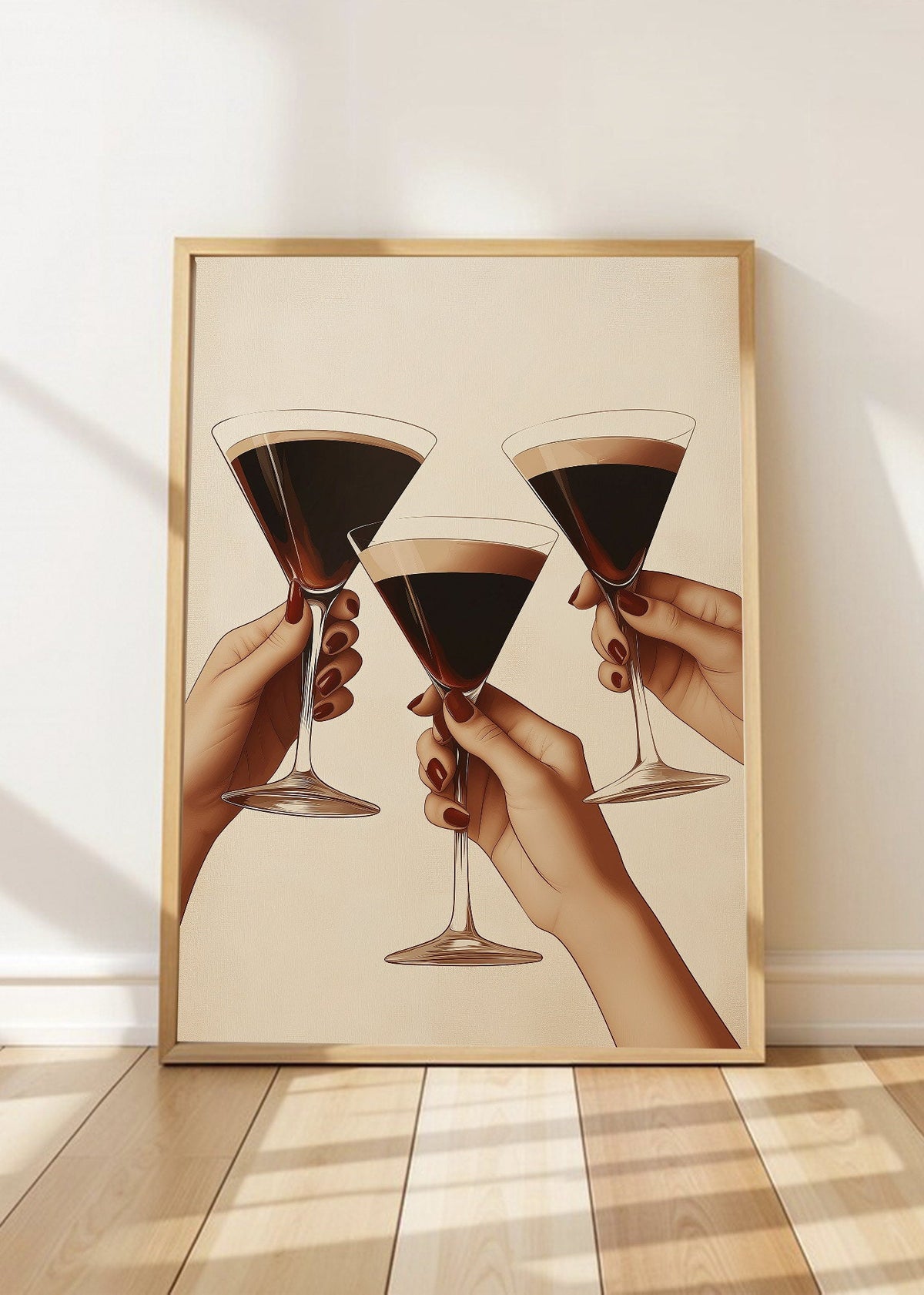 Cuadro Decorativo Trendy, Copas Martini Brindis Crema