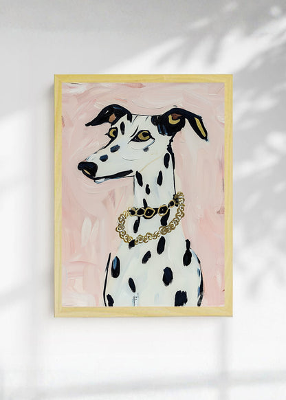 Cuadro Decorativo Trendy, Dálmata Collar Perlas Crema