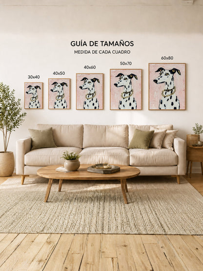 Cuadro Decorativo Trendy, Dálmata Collar Perlas Crema