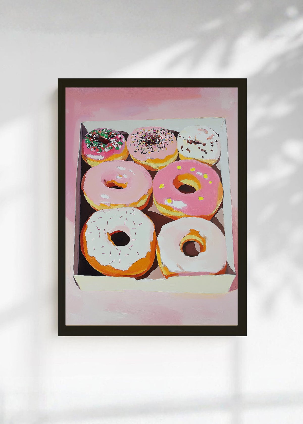 Cuadro Decorativo Trendy, Donas Caja Rosa Pastel