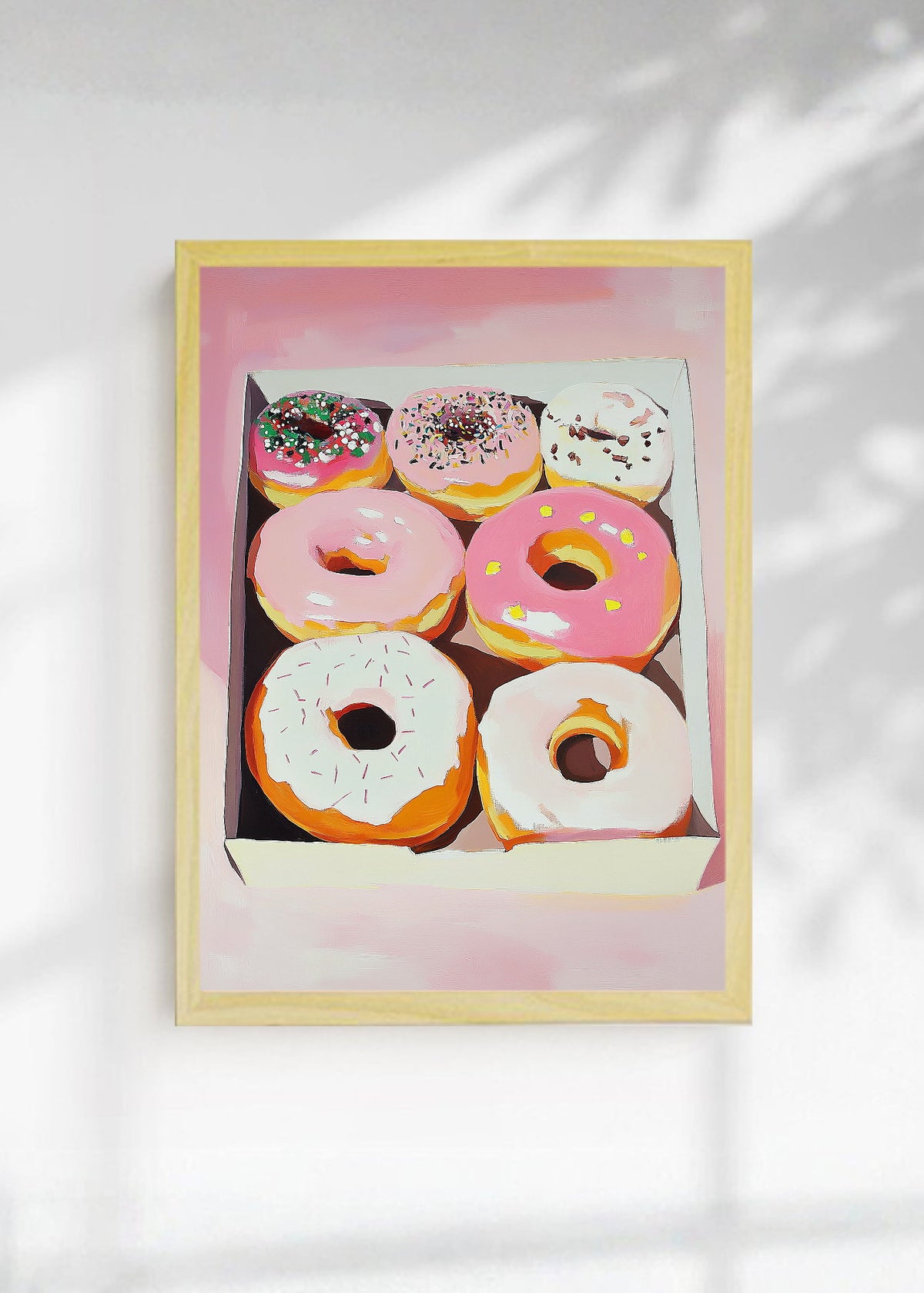 Cuadro Decorativo Trendy, Donas Caja Rosa Pastel
