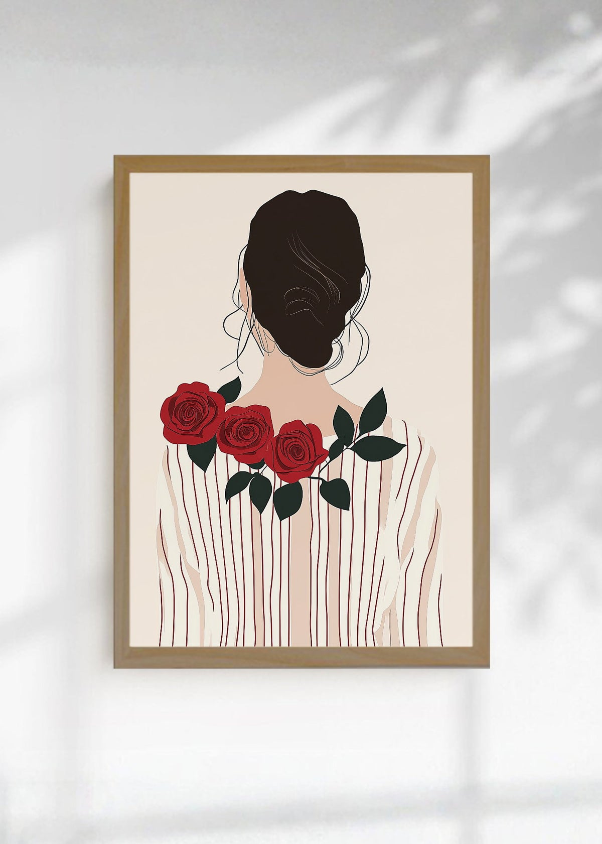 Cuadro Decorativo Trendy, Espalda Mujer Rosas Rojas