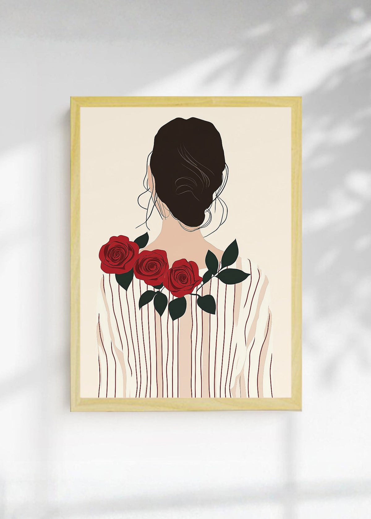 Cuadro Decorativo Trendy, Espalda Mujer Rosas Rojas