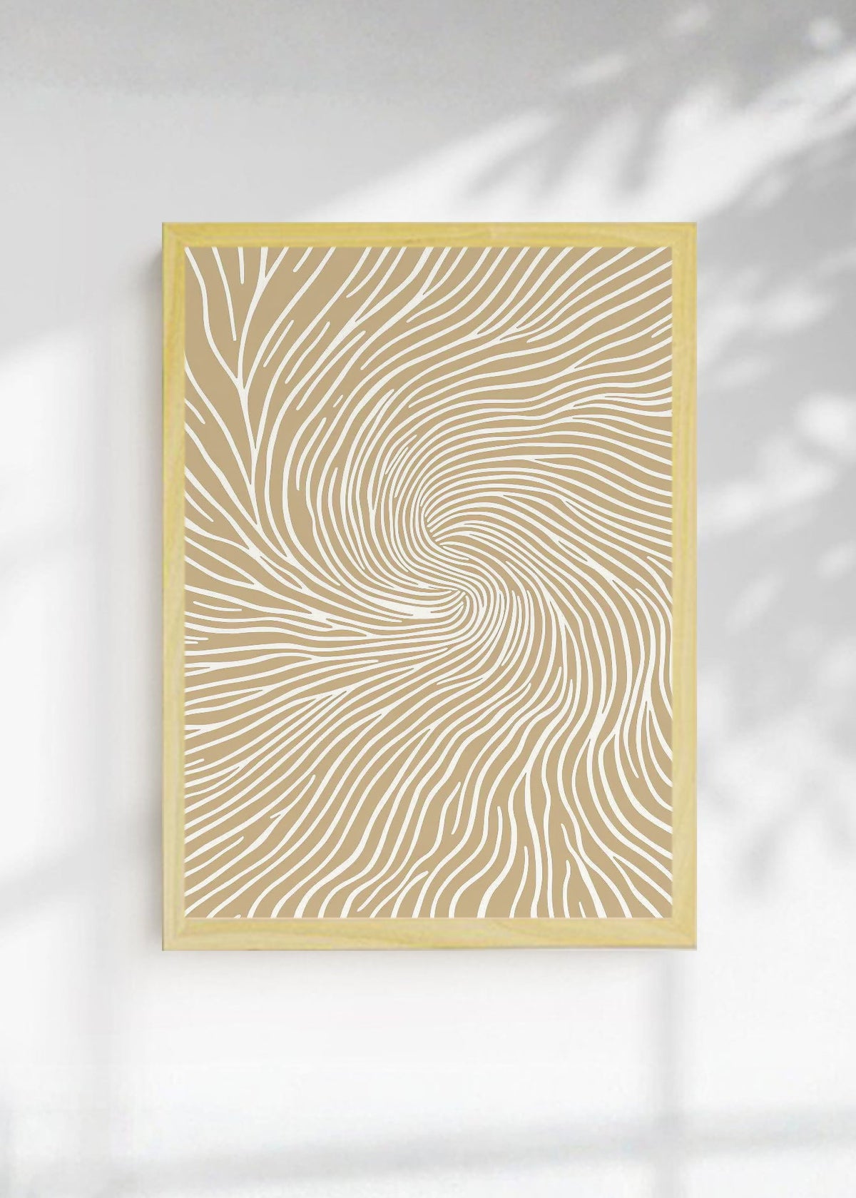 Cuadro Decorativo Trendy, Espiral Líneas Beige Minimal