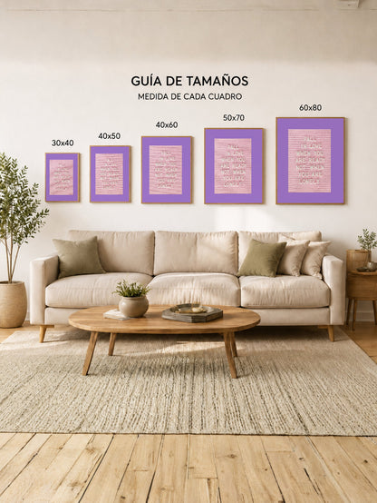 Cuadro Decorativo Trendy, Fall in Love Texto Lila