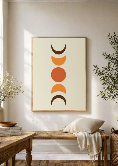 Cuadro Decorativo Trendy, Fases Luna Terracota Oliva