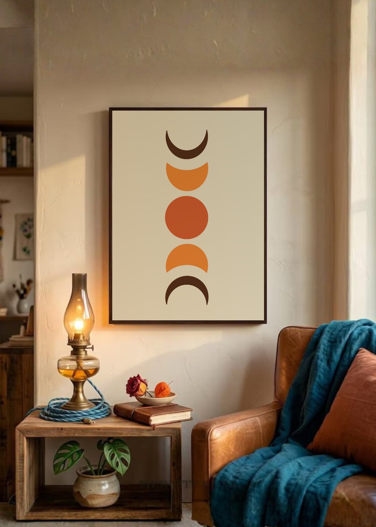 Cuadro Decorativo Trendy, Fases Luna Terracota Oliva