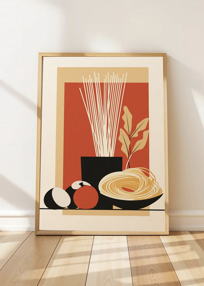 Cuadro Decorativo Trendy, Fideos Bodegón Terracota