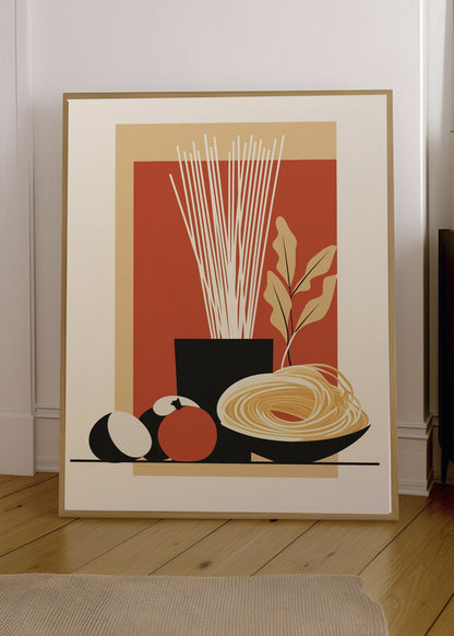 Cuadro Decorativo Trendy, Fideos Bodegón Terracota
