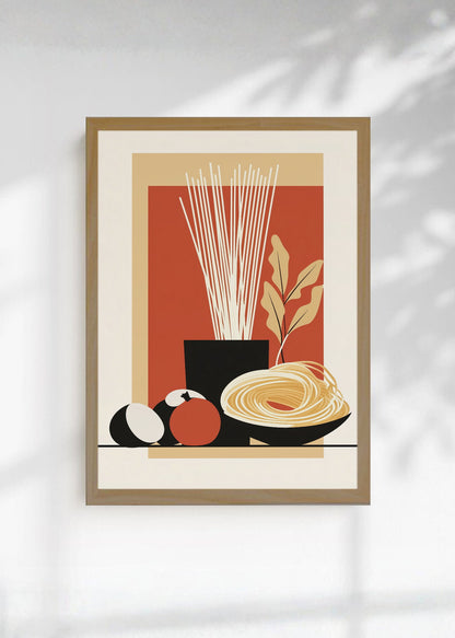 Cuadro Decorativo Trendy, Fideos Bodegón Terracota