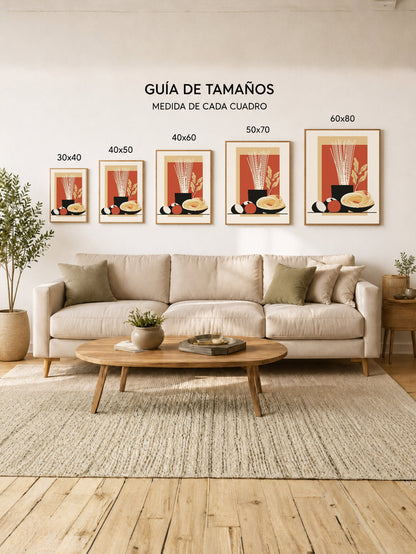 Cuadro Decorativo Trendy, Fideos Bodegón Terracota