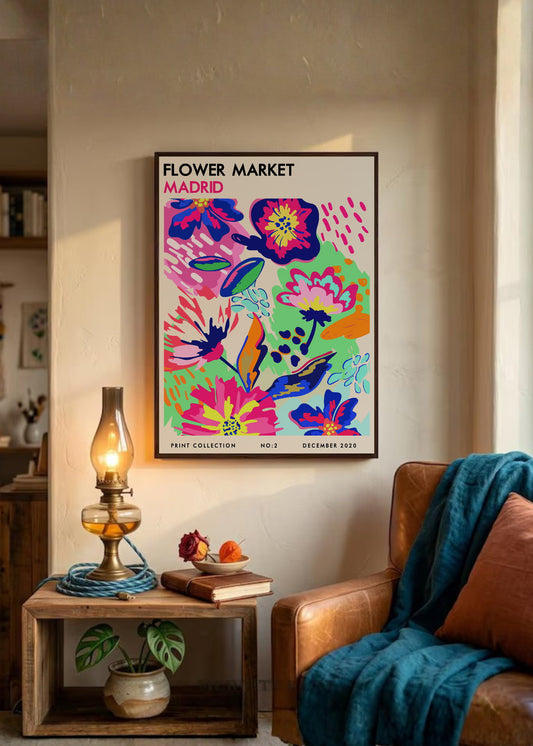Cuadro Decorativo Trendy, Flower Market Madrid Multicolor