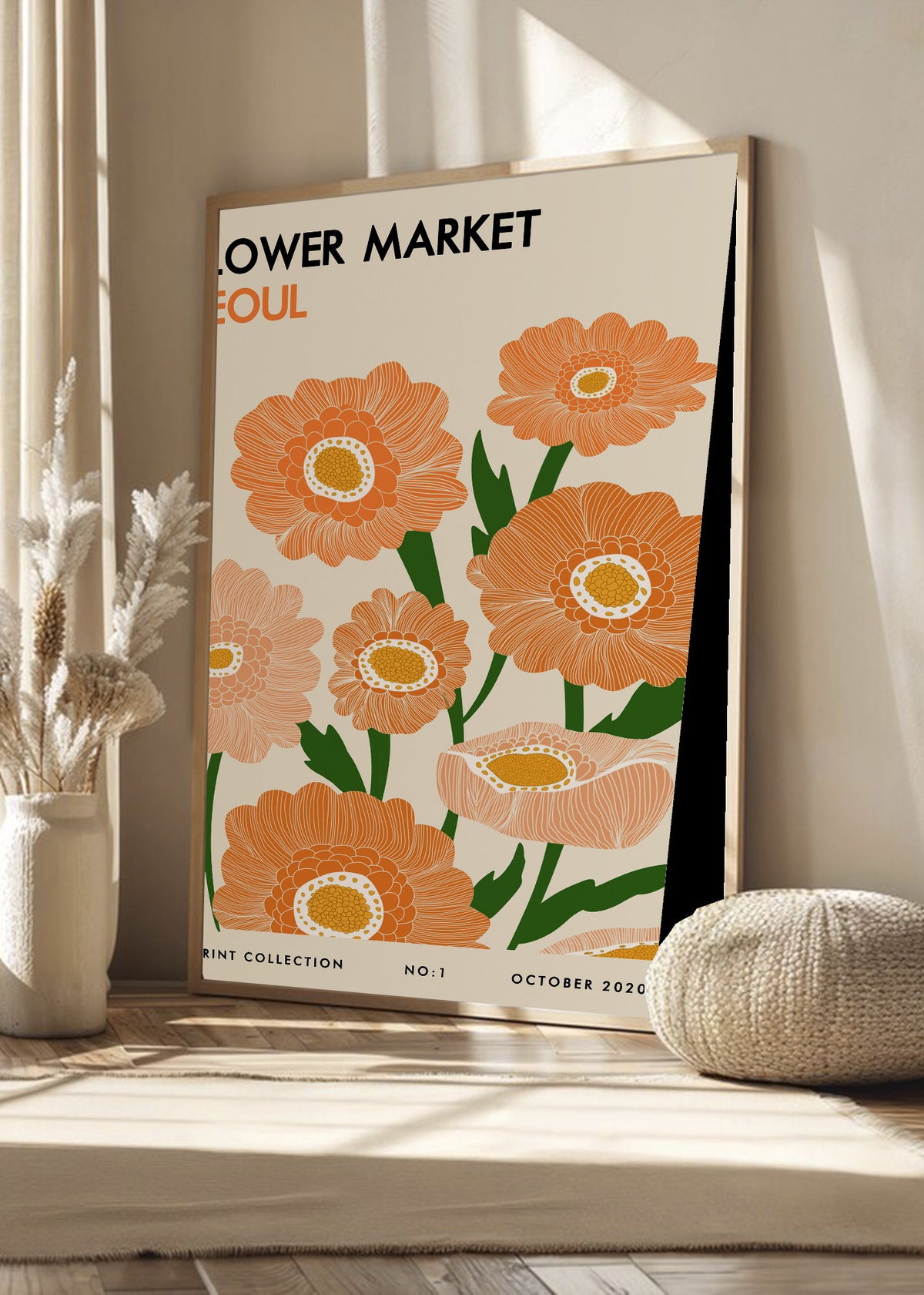 Cuadro Decorativo Trendy, Flower Market Seoul Naranja