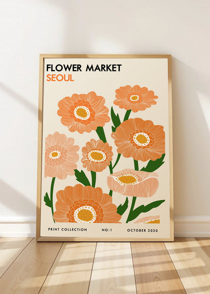 Cuadro Decorativo Trendy, Flower Market Seoul Naranja