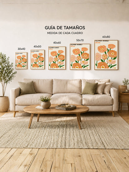 Cuadro Decorativo Trendy, Flower Market Seoul Naranja