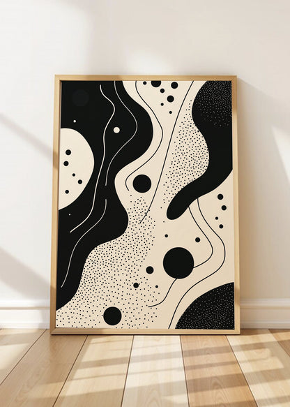 Cuadro Decorativo Trendy, Formas Orgánicas Blanco Negro