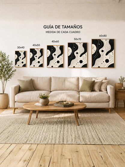 Cuadro Decorativo Trendy, Formas Orgánicas Blanco Negro