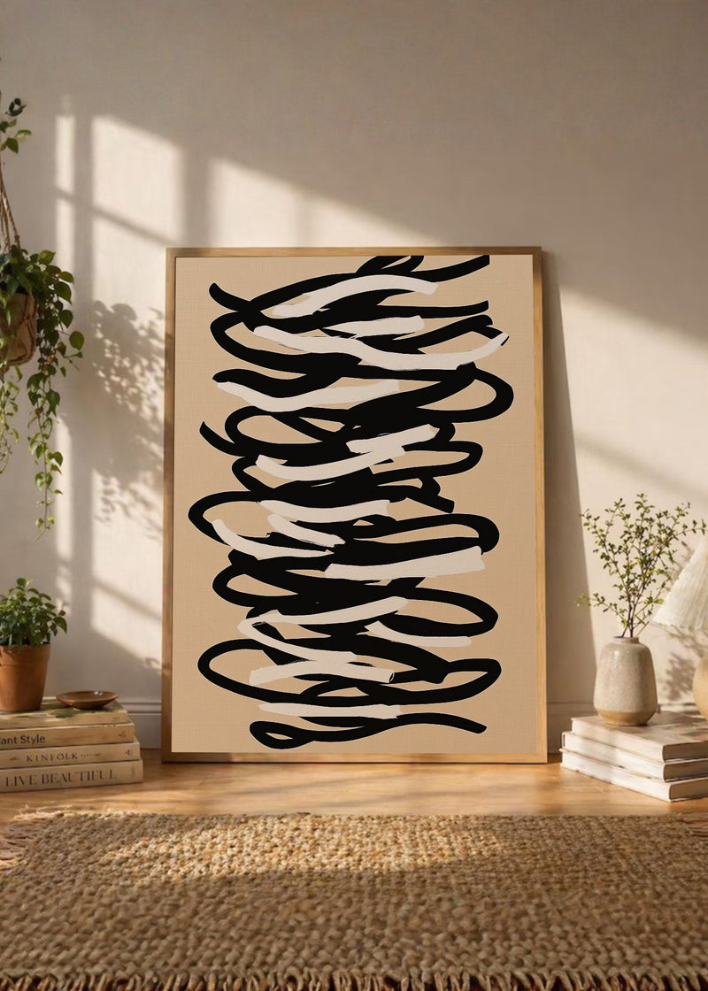 Garabatos Negro Blanco Beige