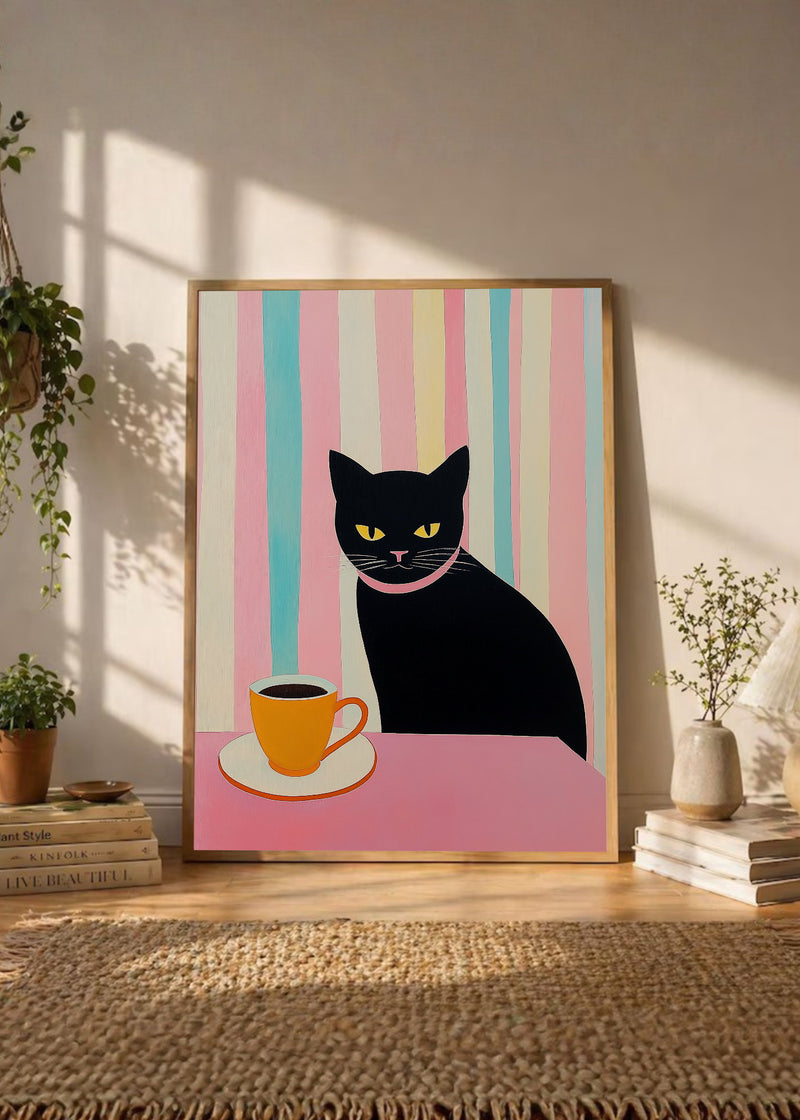 Gato Negro Café Rayas Pastel