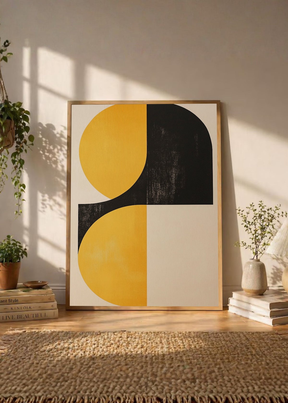 Cuadro Decorativo Trendy, Geométrico Amarillo Negro III