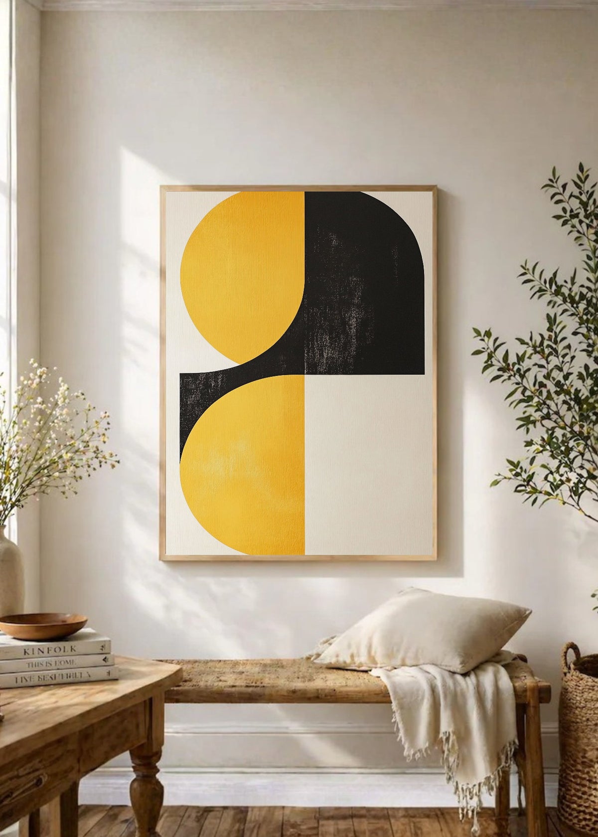 Cuadro Decorativo Trendy, Geométrico Amarillo Negro III