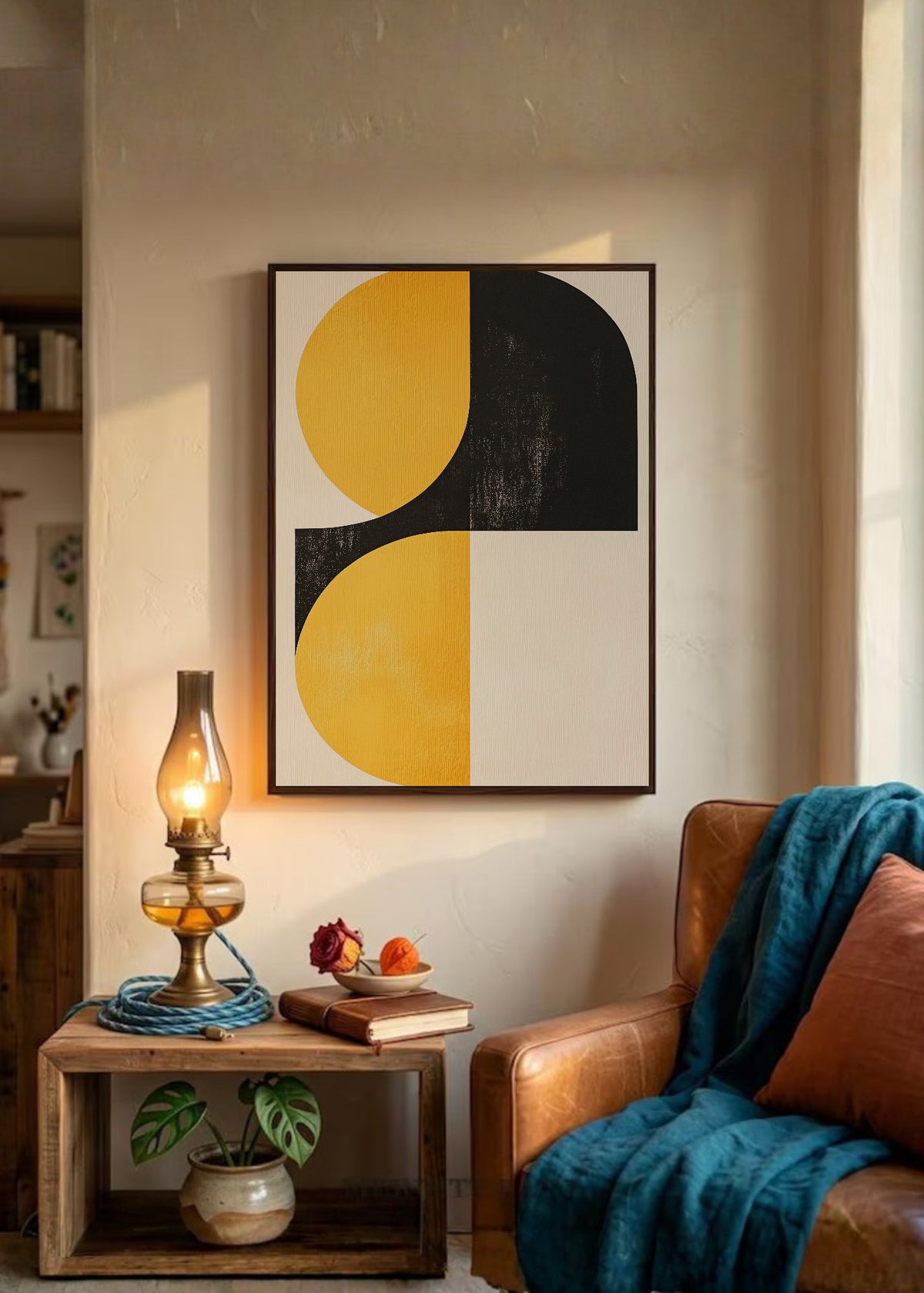Cuadro Decorativo Trendy, Geométrico Amarillo Negro III