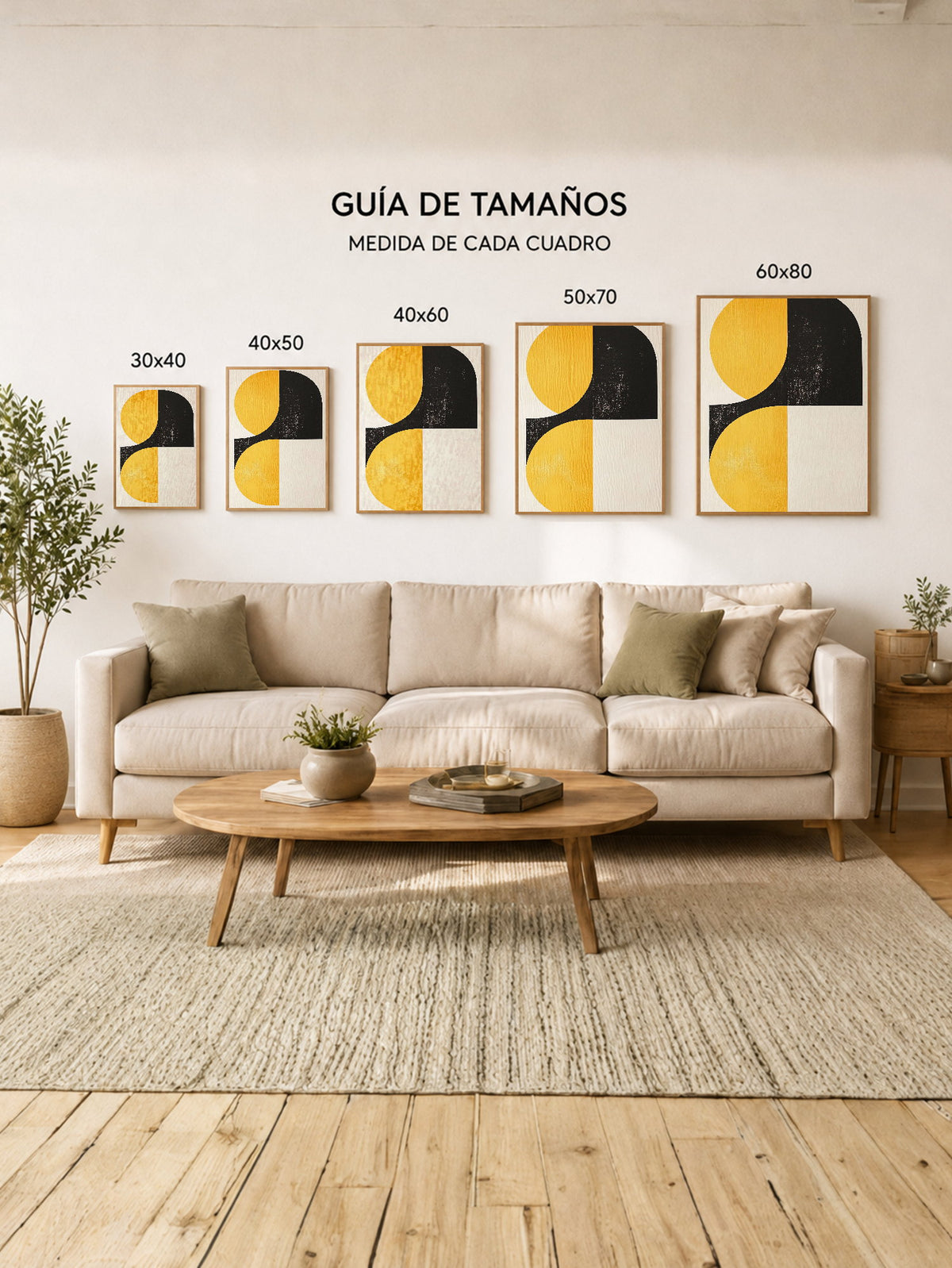 Cuadro Decorativo Trendy, Geométrico Amarillo Negro III