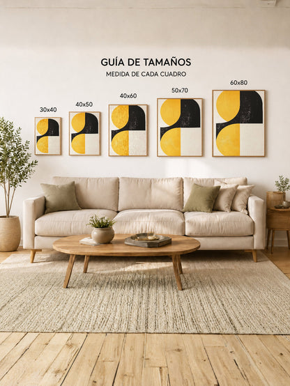 Cuadro Decorativo Trendy, Geométrico Amarillo Negro III