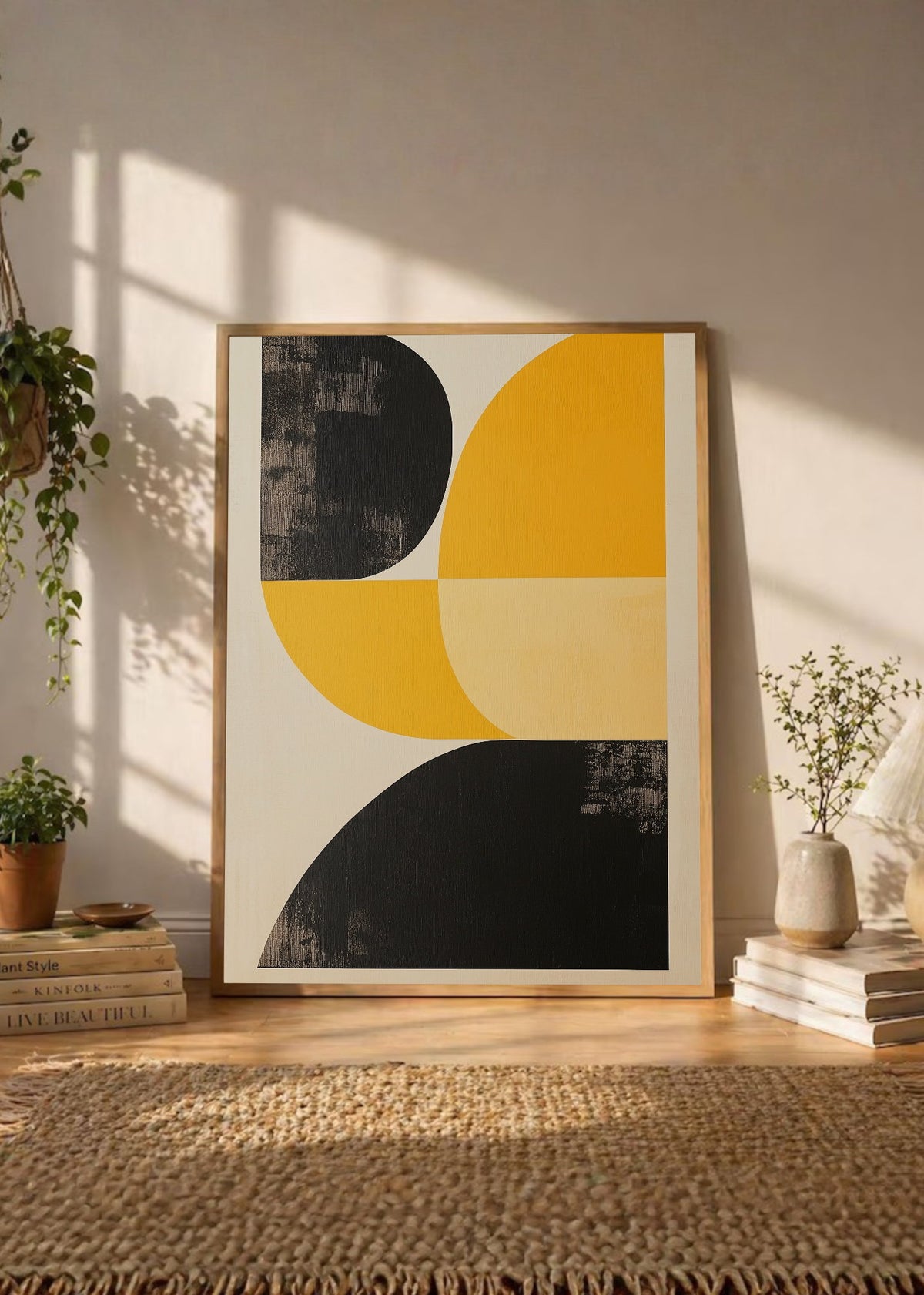 Cuadro Decorativo Trendy, Geométrico Amarillo Negro II