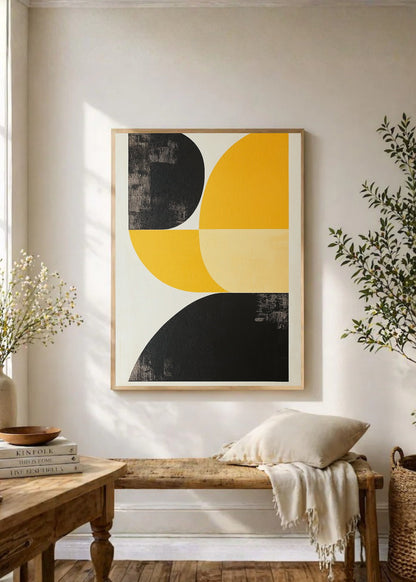 Cuadro Decorativo Trendy, Geométrico Amarillo Negro II