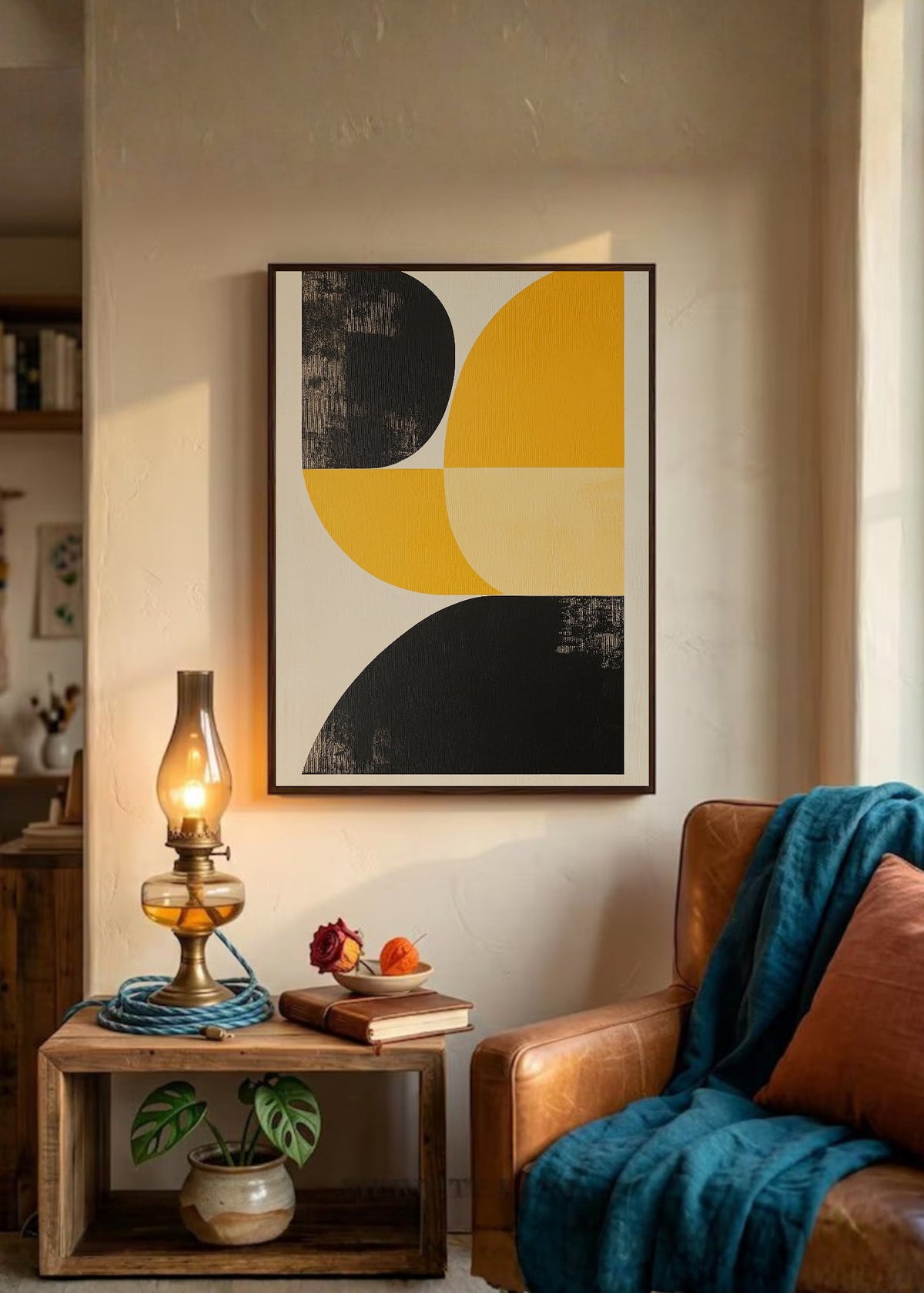 Cuadro Decorativo Trendy, Geométrico Amarillo Negro II