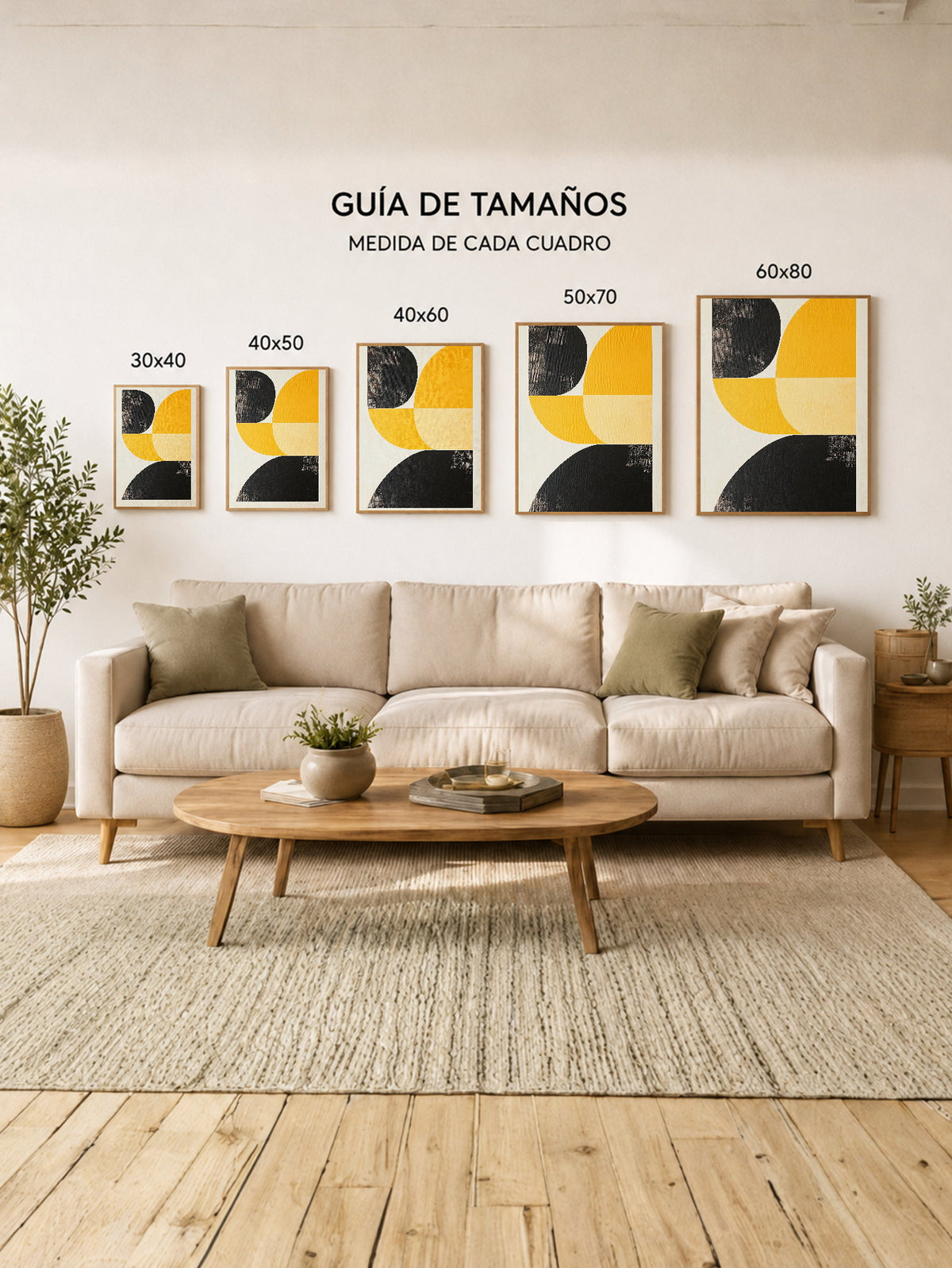 Cuadro Decorativo Trendy, Geométrico Amarillo Negro II