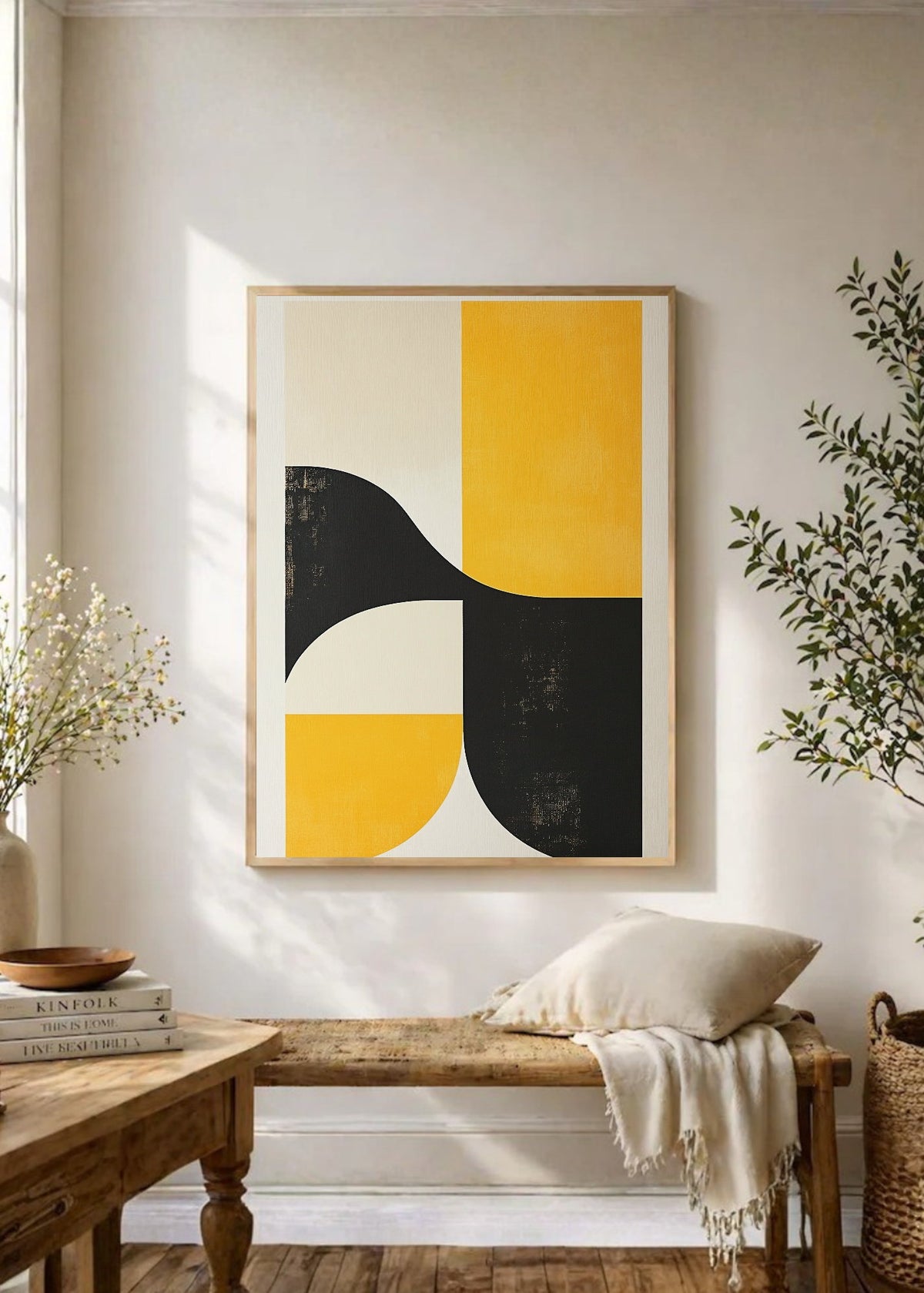 Cuadro Decorativo Trendy, Geométrico Amarillo Negro IV