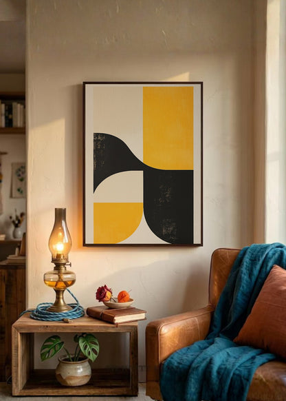 Cuadro Decorativo Trendy, Geométrico Amarillo Negro IV