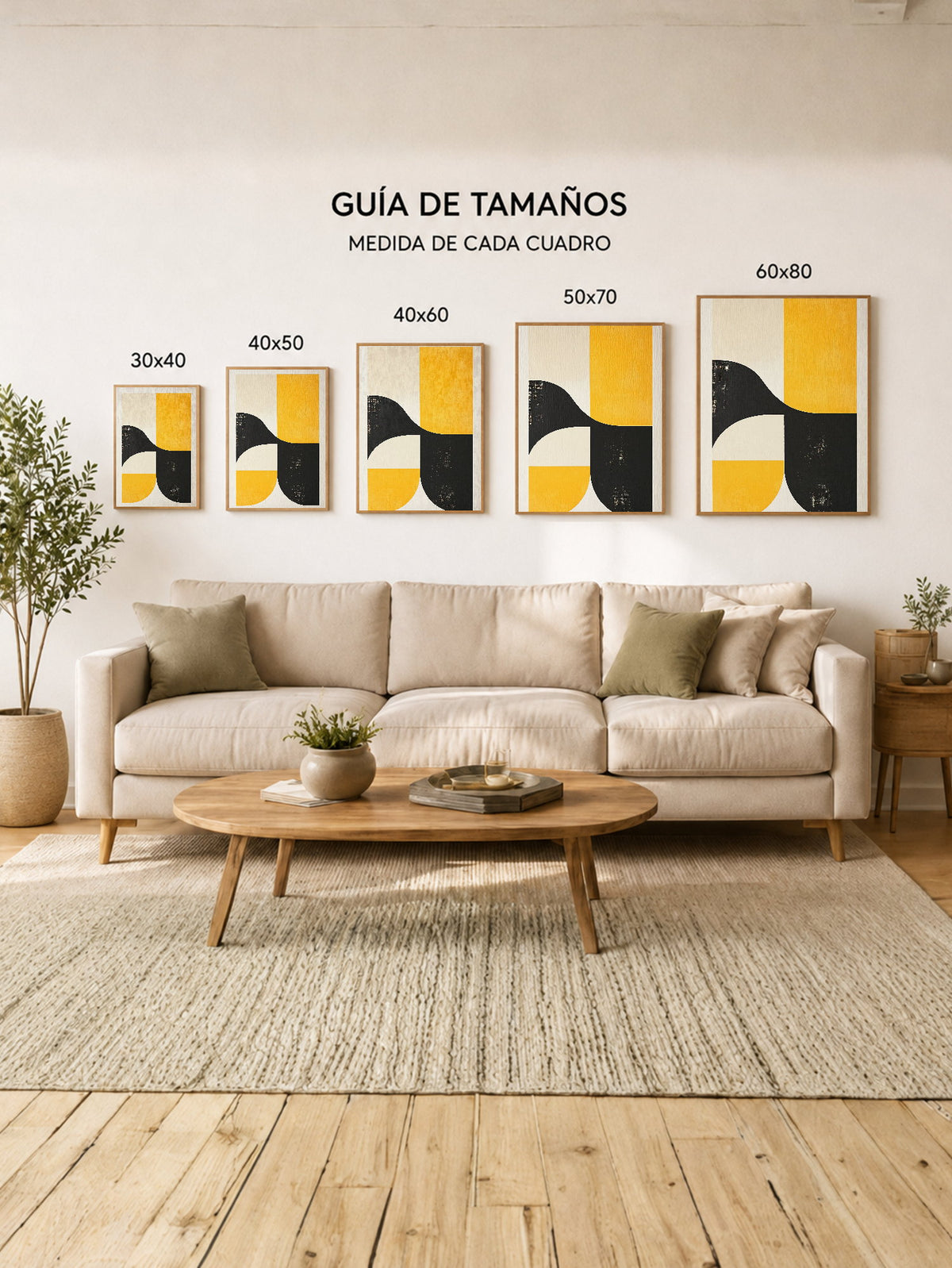 Cuadro Decorativo Trendy, Geométrico Amarillo Negro IV